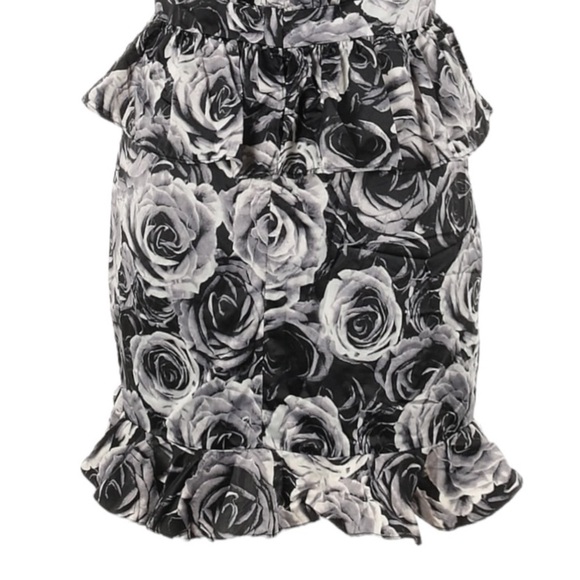 Kate Young Target Cocktail Dress 8 NWT Black Rose Floral Sheath Wedding Ruffle - Picture 6 of 10